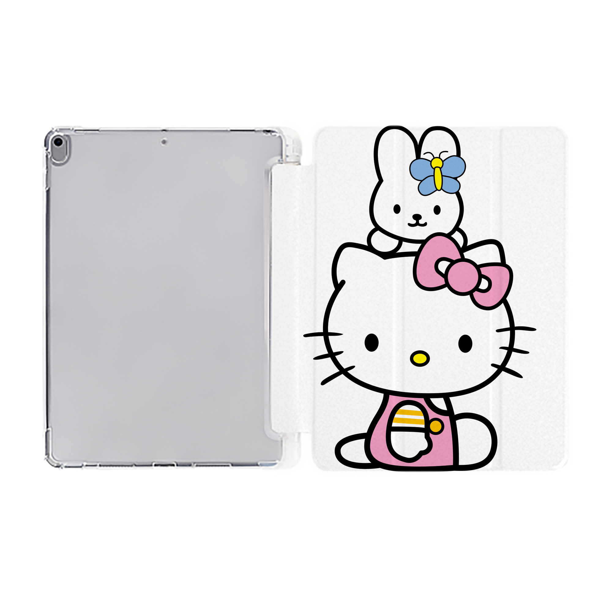（画像用） Hello Kitty ハローキティ IPad ケース ペン収納付き 三つ折りスタンド PUレザー×シリコン 対応機種9.5/10.5/10.9インチ